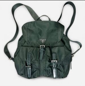 Authentic Vintage Prada Backpack Army Green Small